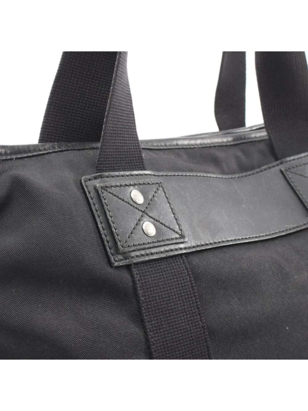 Gucci Tote Sherry Line Black Canvas Leather